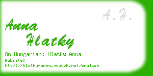 anna hlatky business card